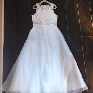 White beaded formal gown
